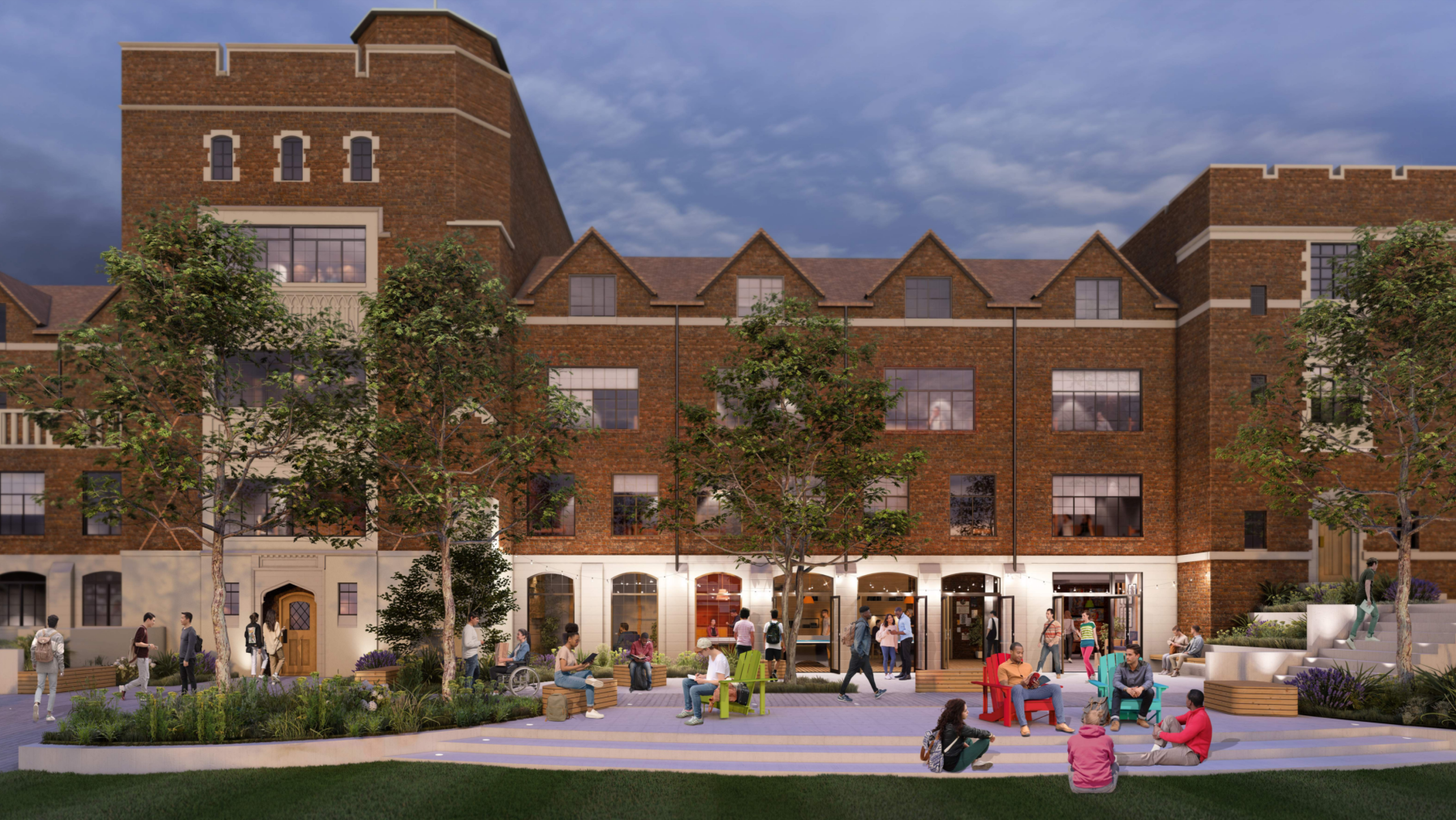 A rendering of Anderson-Langdon Hall from the 2023-43 Campus Development Plan