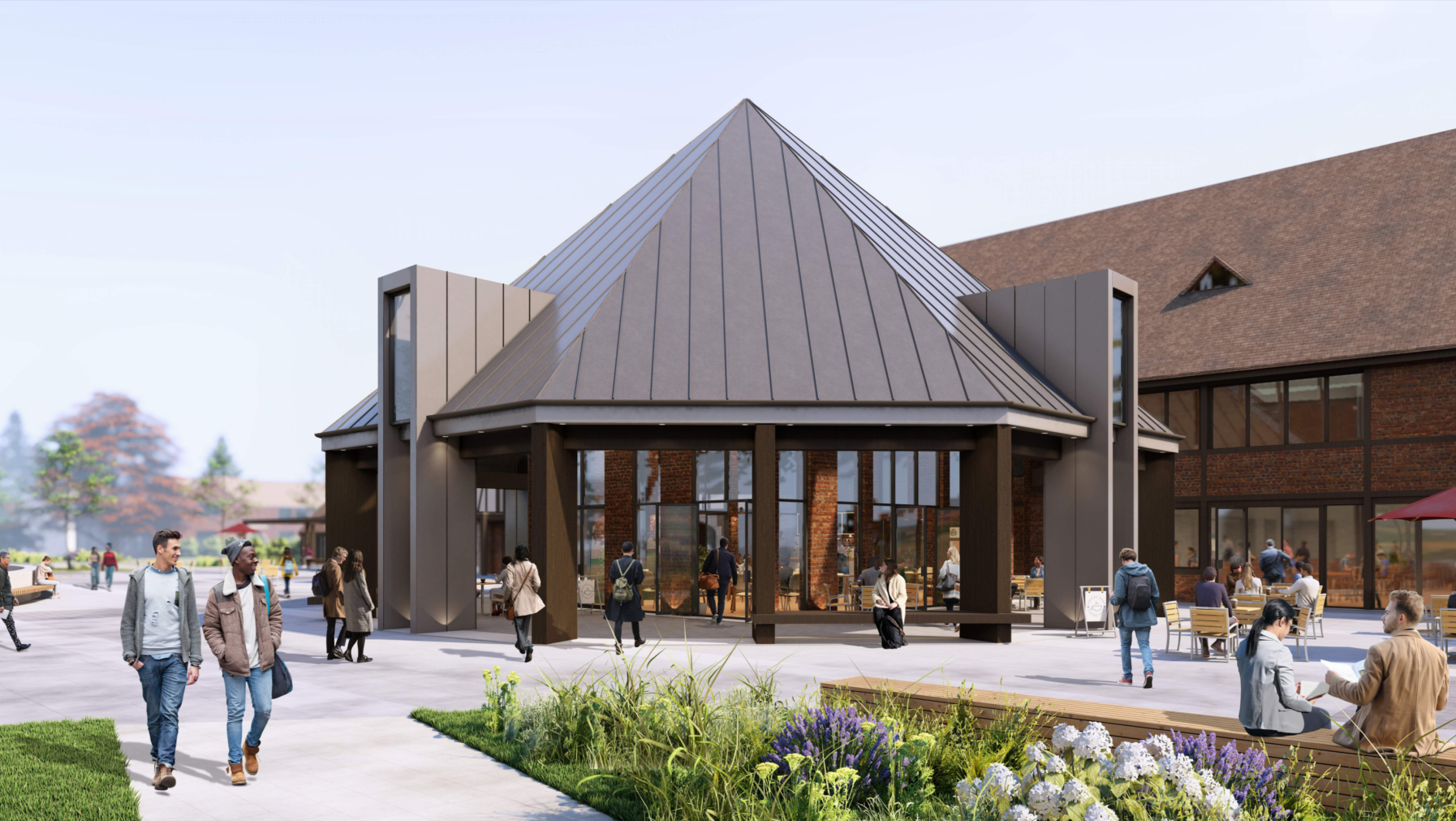 A rendering of Wheelock Student Center from the 2023-43 Campus Development Plan