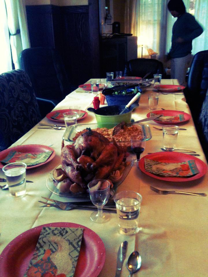 Thanksgiving dinner! (on the background is Minh - the great guitarist)