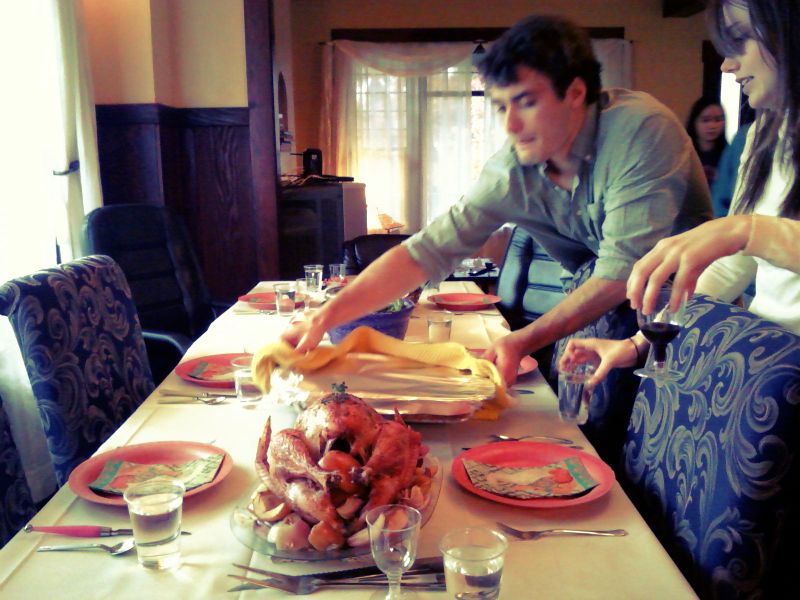 Chat & Christina are setting up their wonderful Thanksgiving dishes!