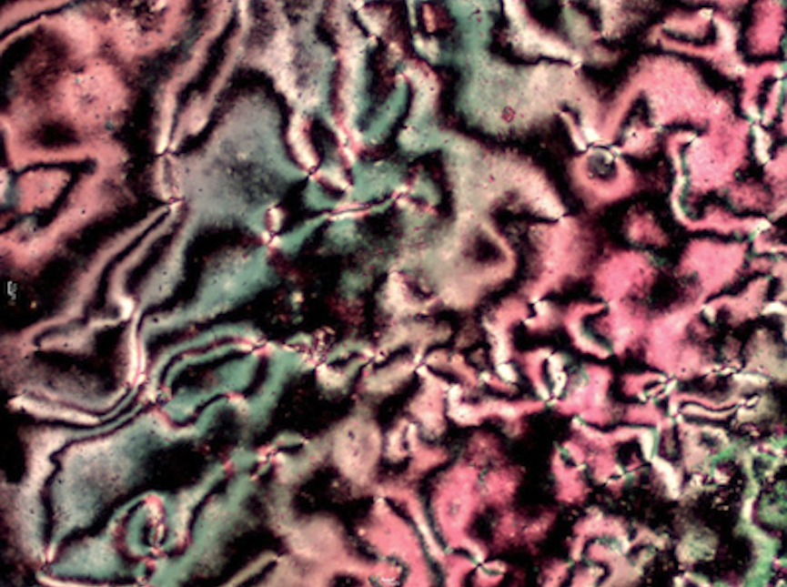 nematic phase of an oxadiazole based liquid crystal as viewed by polarizing microscopy