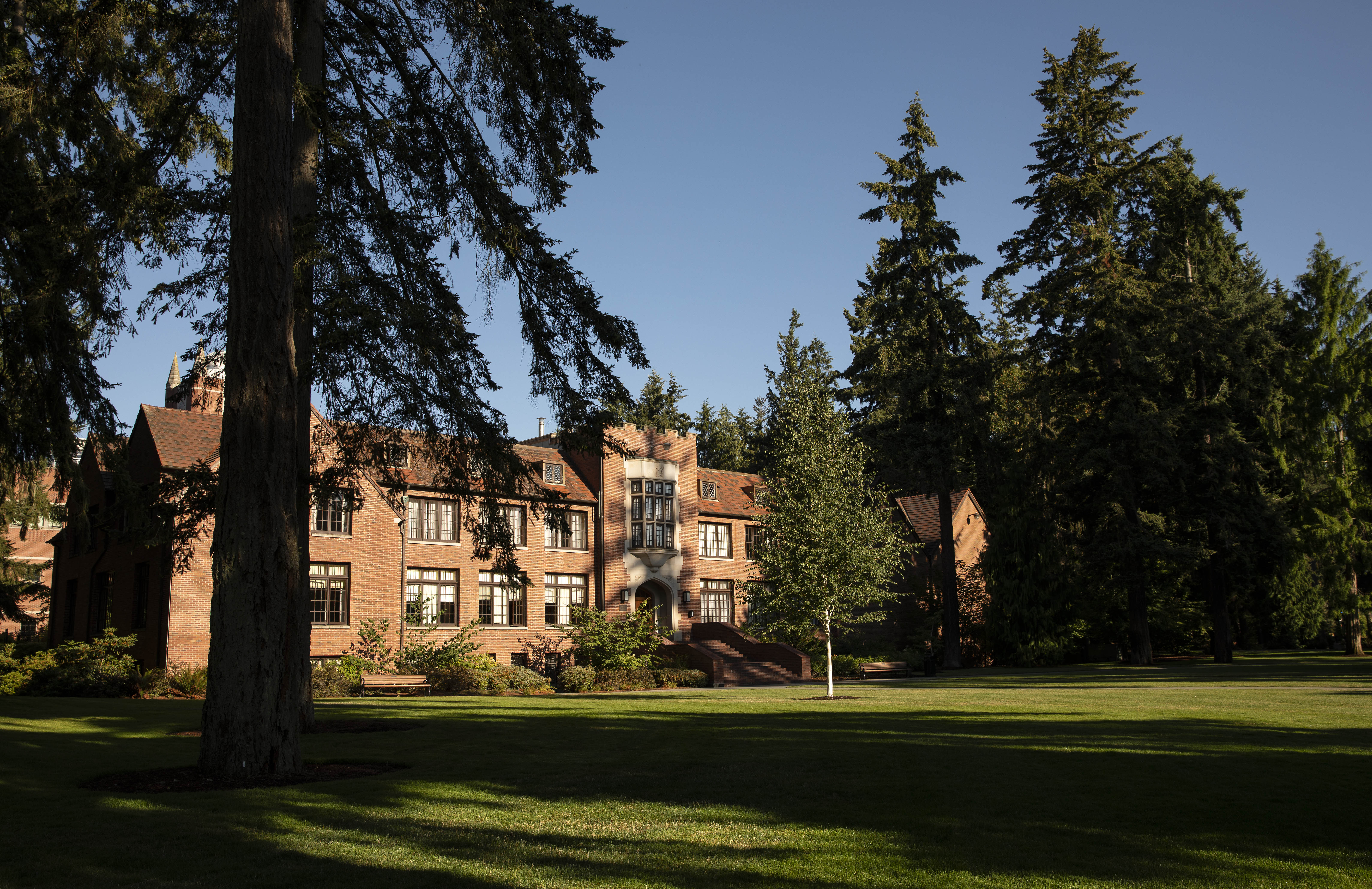 Campus buildings and trees