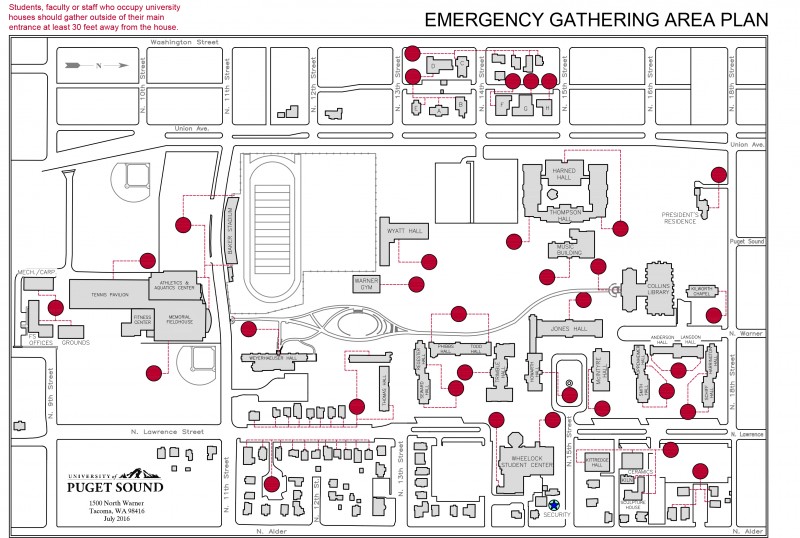 map of emergency gathering area plan 