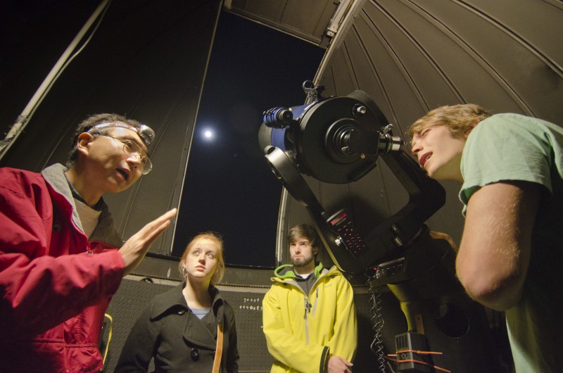 People inside an observatory