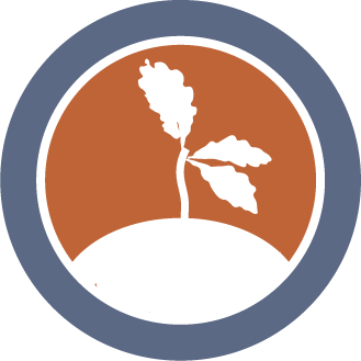 Circular badge shows leaves growing from seedling
