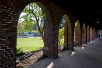 Campus building walkway