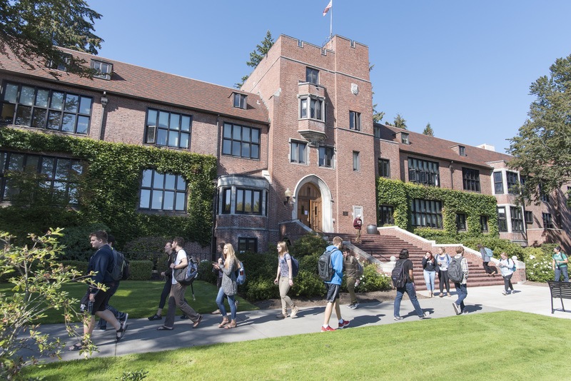 Students walking in front of Jones Hall