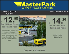 MasterPark airport parking coupon image