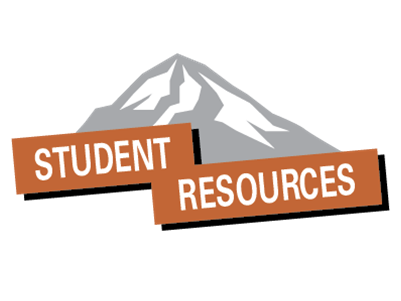 Logo of mountain with Student Resources banner