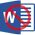 Microsoft Word logo with prohibition sign overlaid on top, indicating the software should not be used for creating presentation posters