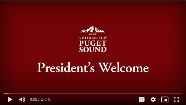 President's Welcome opening slide