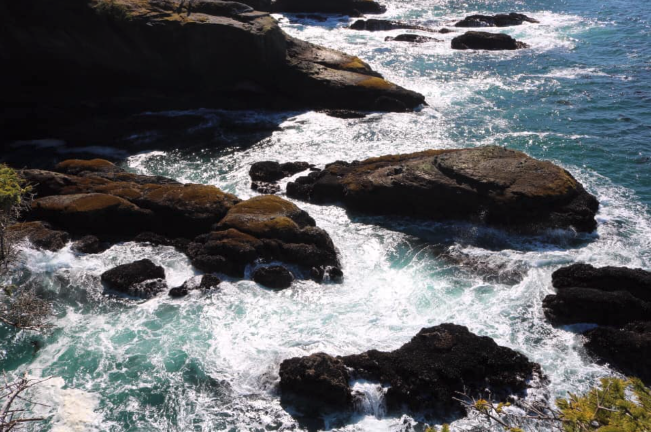 Rocky outcrop and the sea