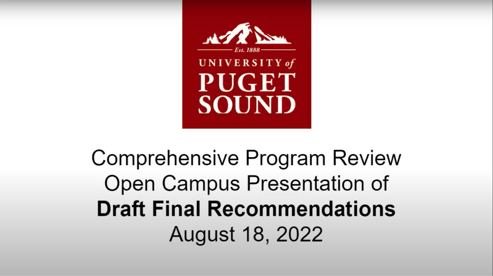 Comprehensive Program Review Open Campus Presentation Slide
