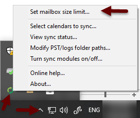 set mailbox size limit