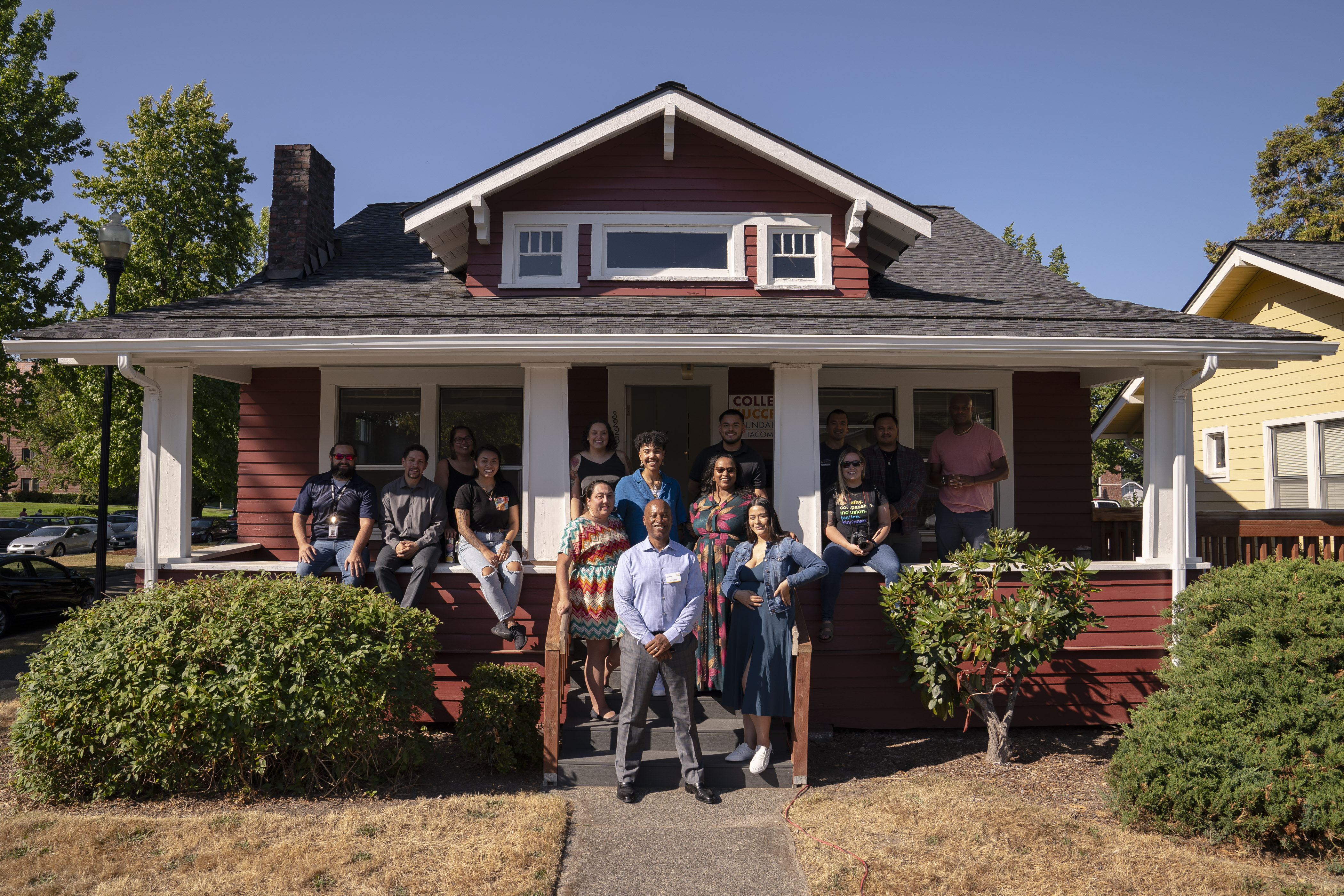 College Success Foundation group photo in front of its campus house