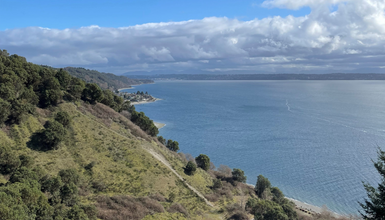 Vashon Island landscape and sea view 