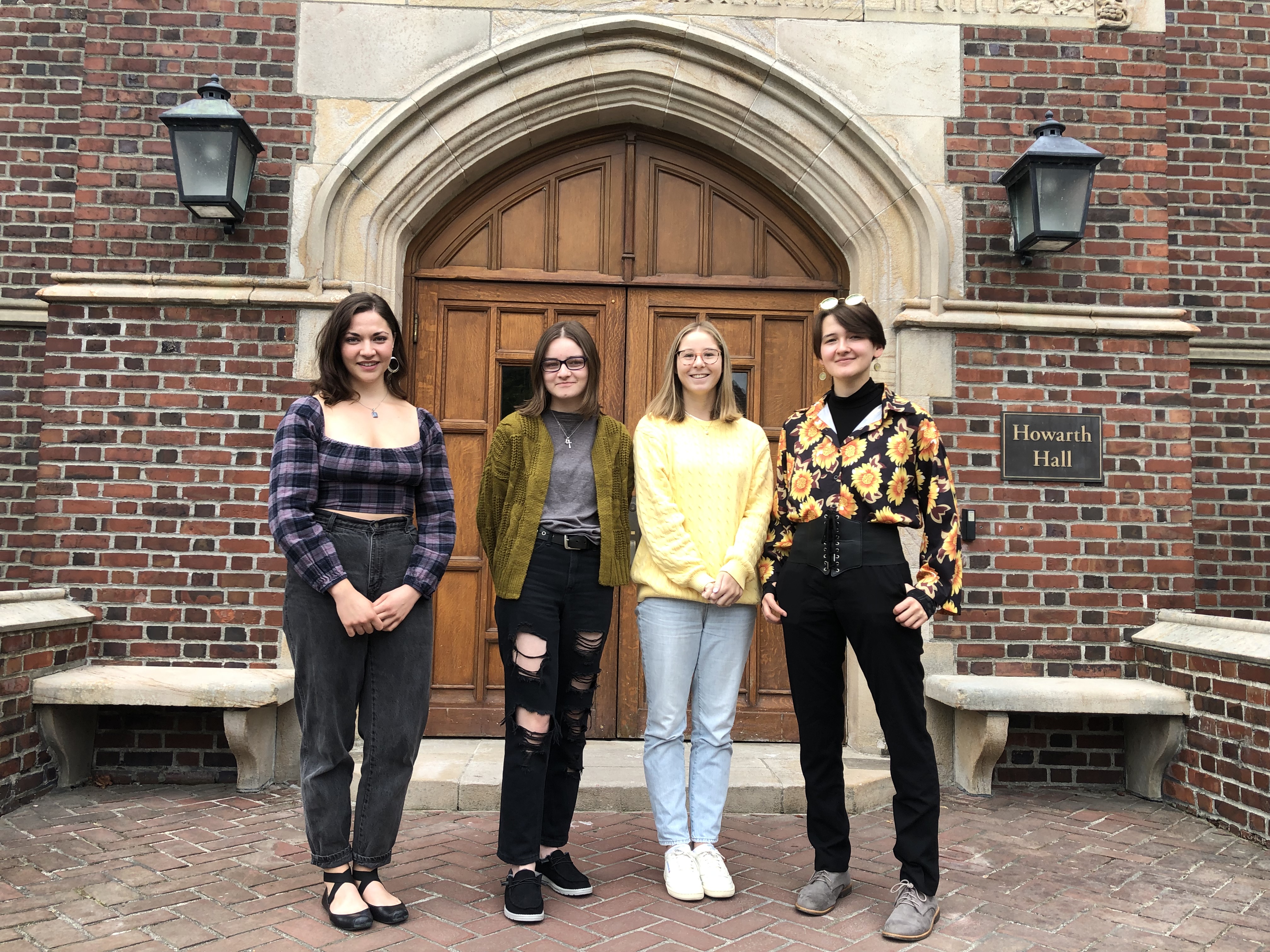 AA Student Staff on stairs for group photo