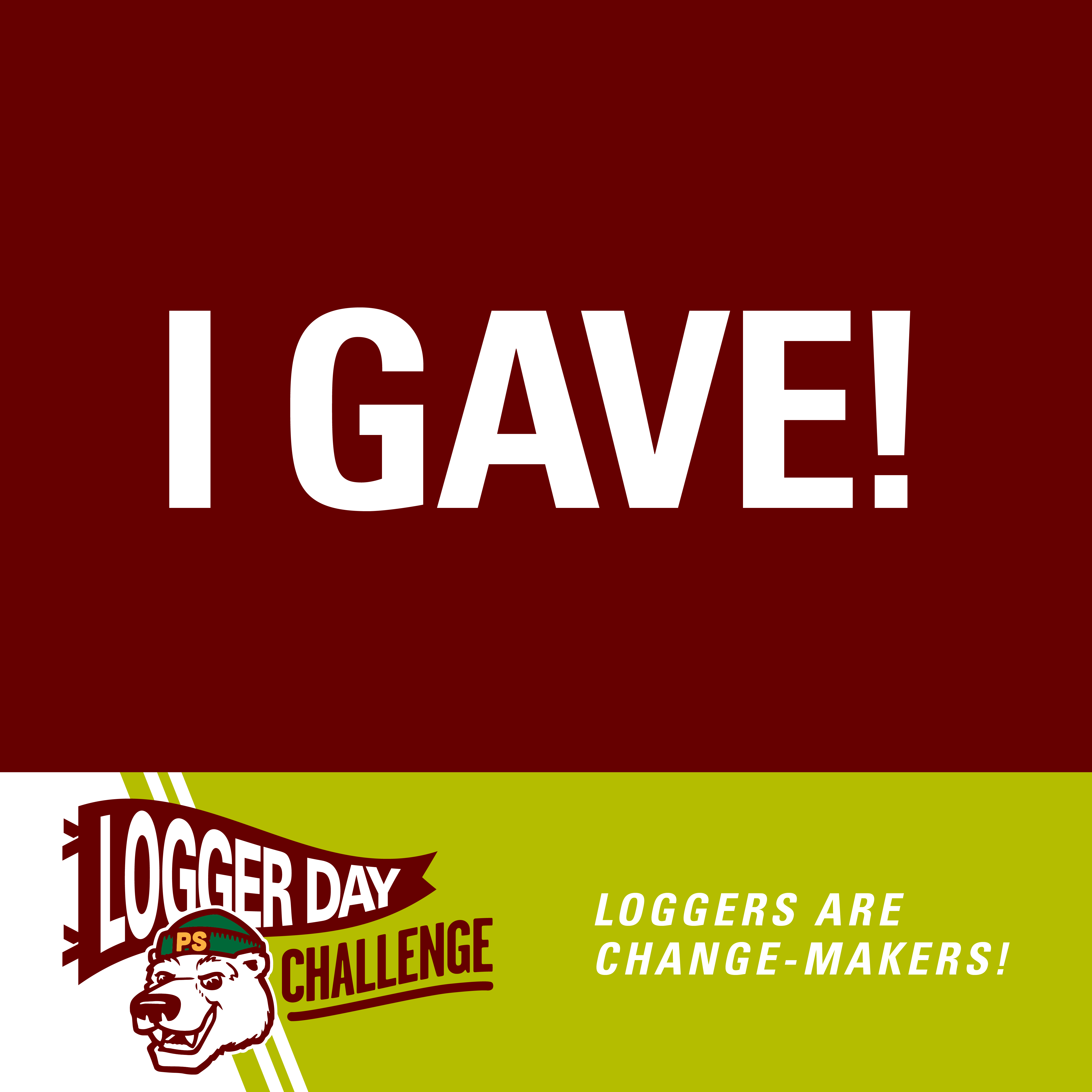 Logger Day Challenge 2023 social media badge green and gold