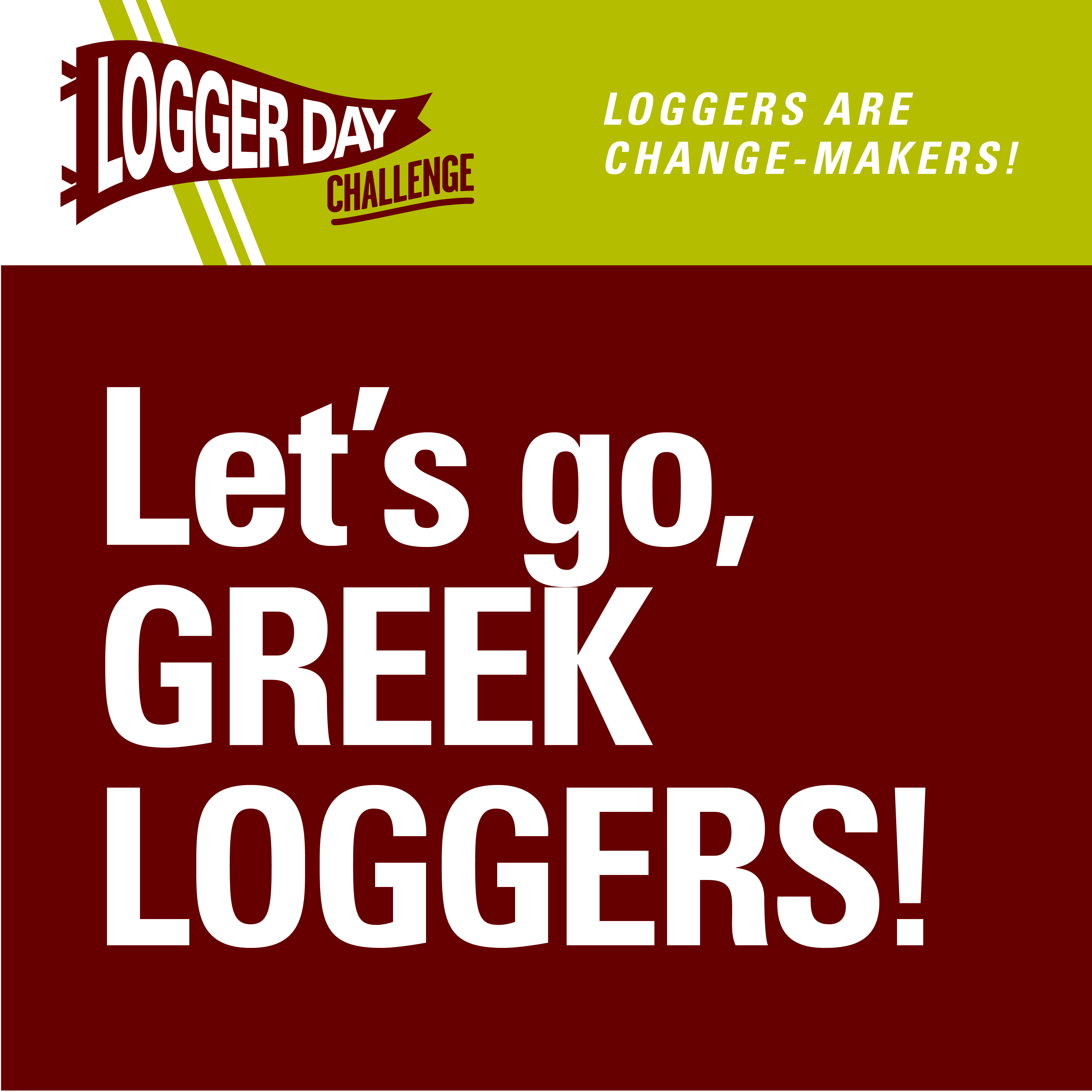 Logger Day Challenge 2023 social media badge: Let's go, Greek Loggers!