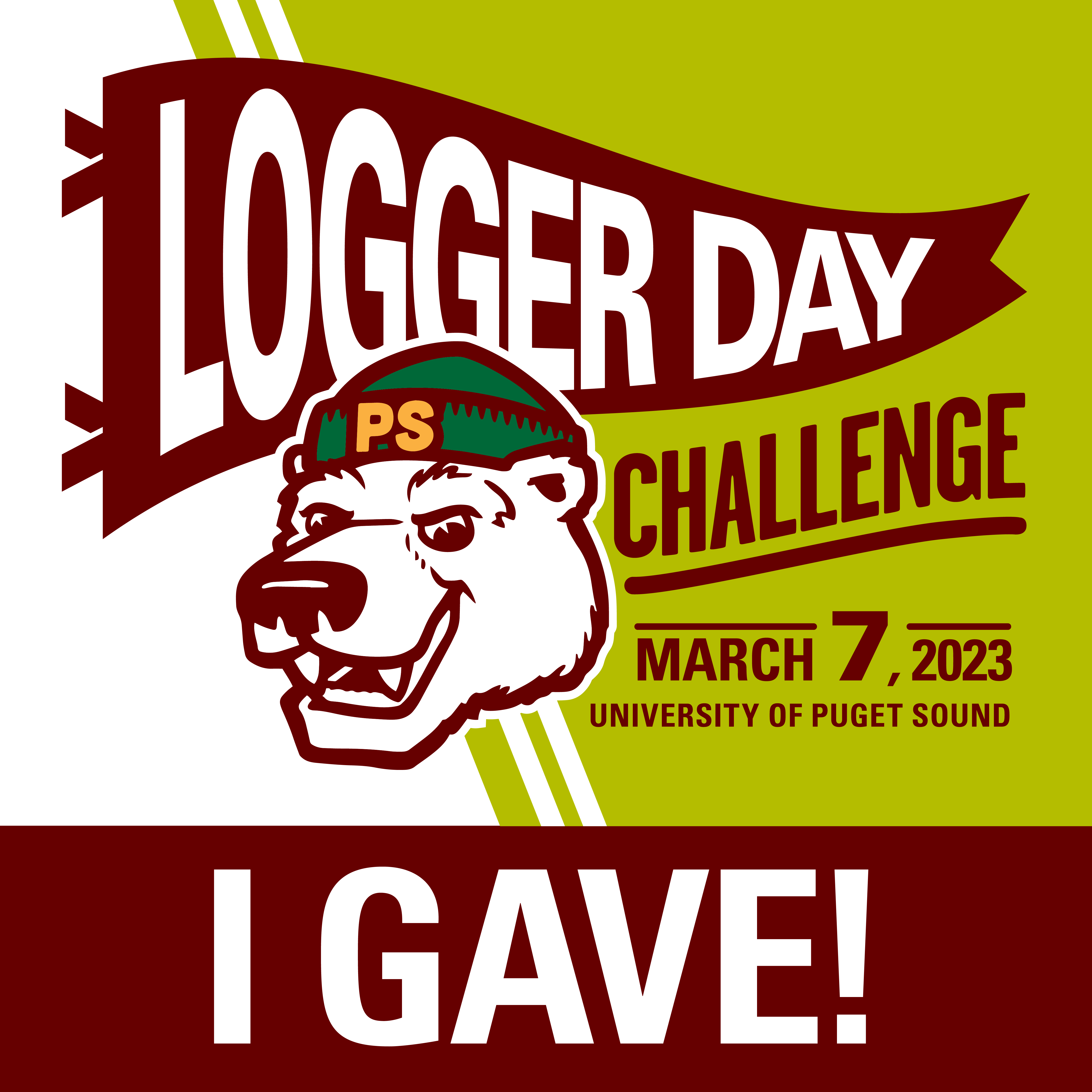 Logger Day Challenge 2023 social media badge: I GAVE!