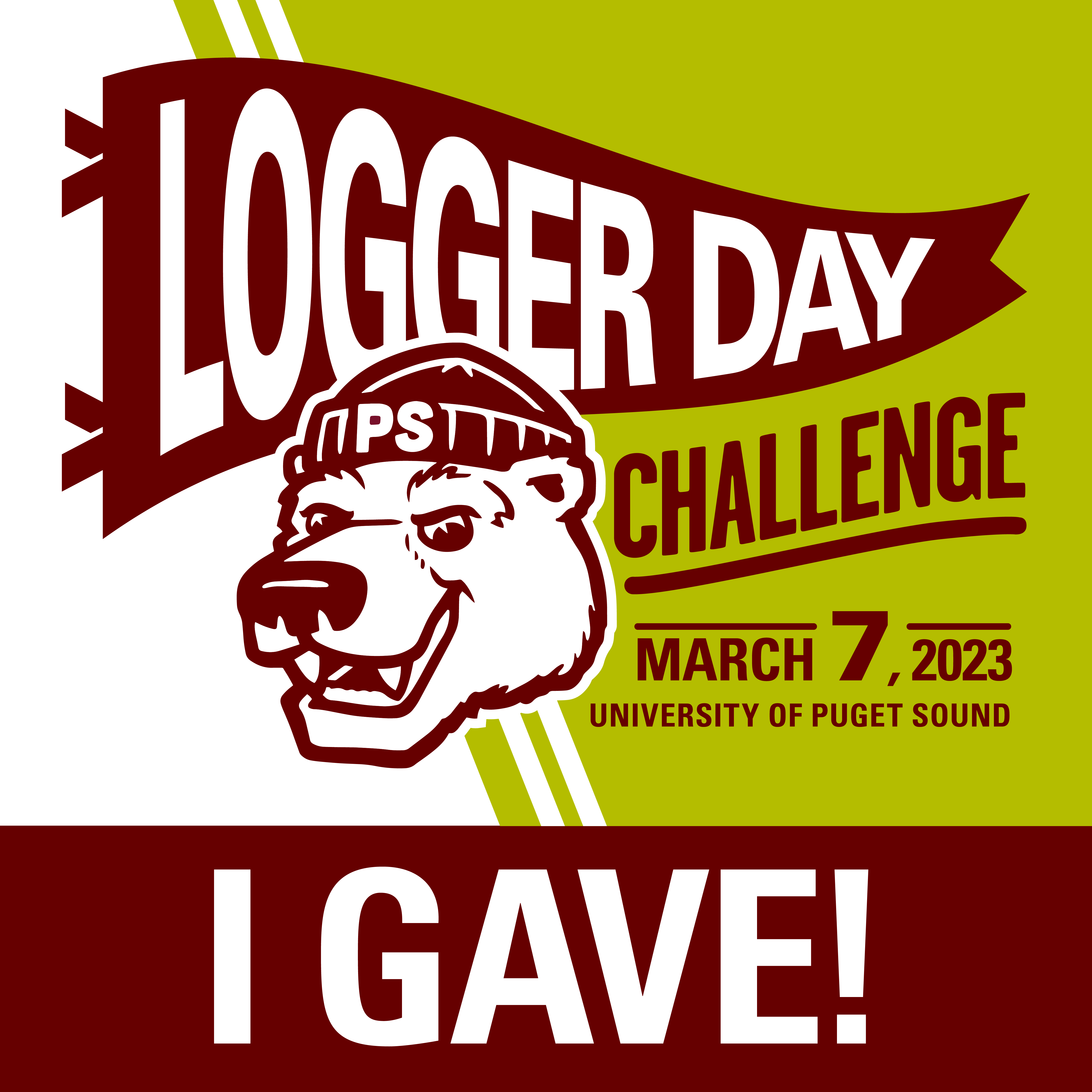 Logger Day Challenge 2023 social media badge: I GAVE!