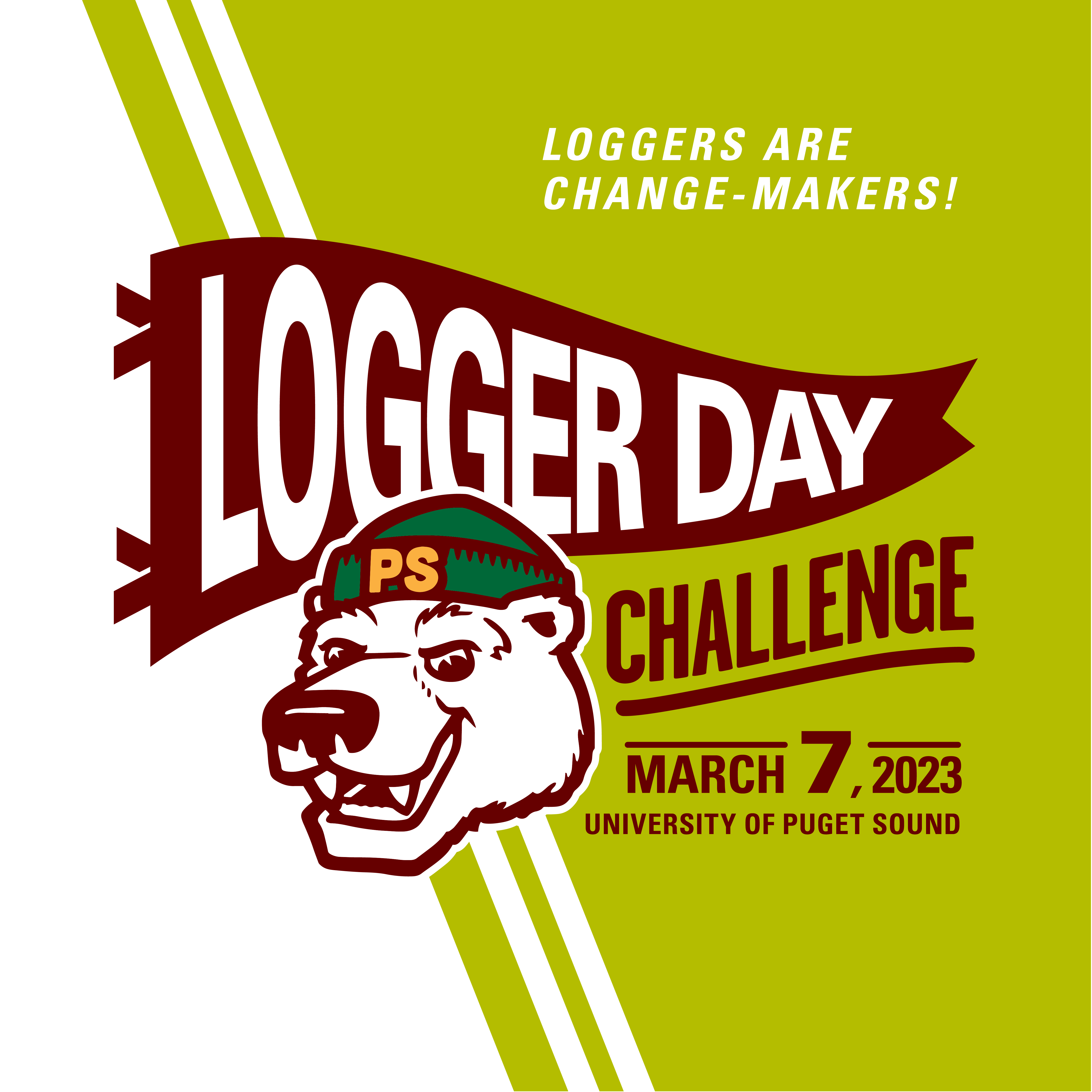 Logger Day Challenge 2023 social media badge green and gold: March 7, 2023