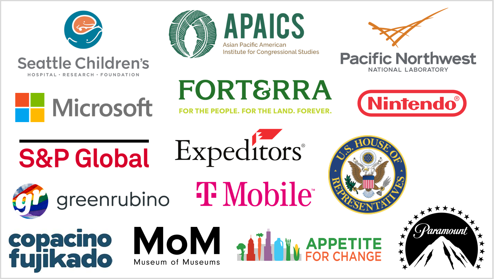 Logos of orgs