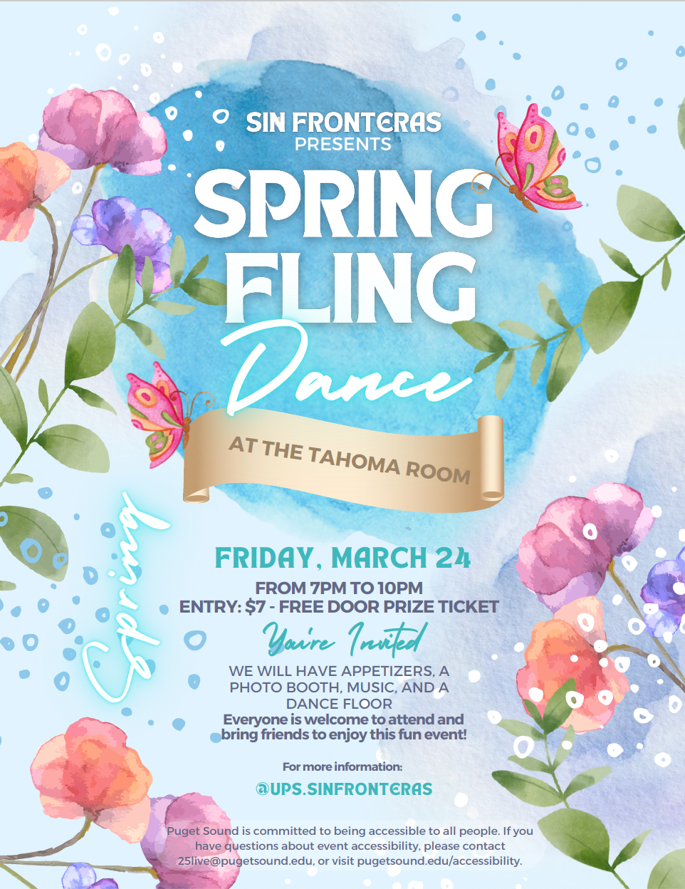 Sin Fronteras Spring Fling Dance poster 2023