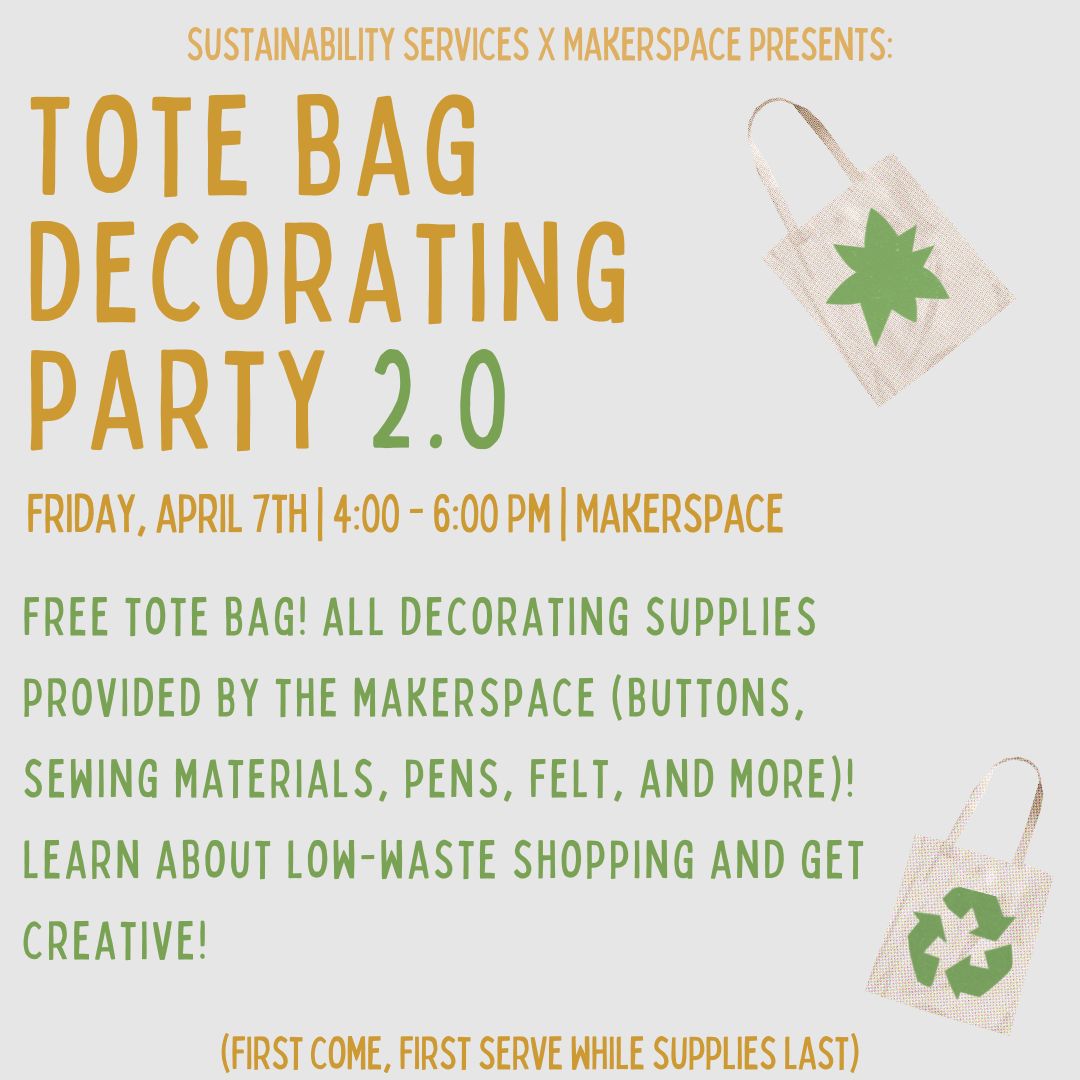 Tote bag decorating event poster