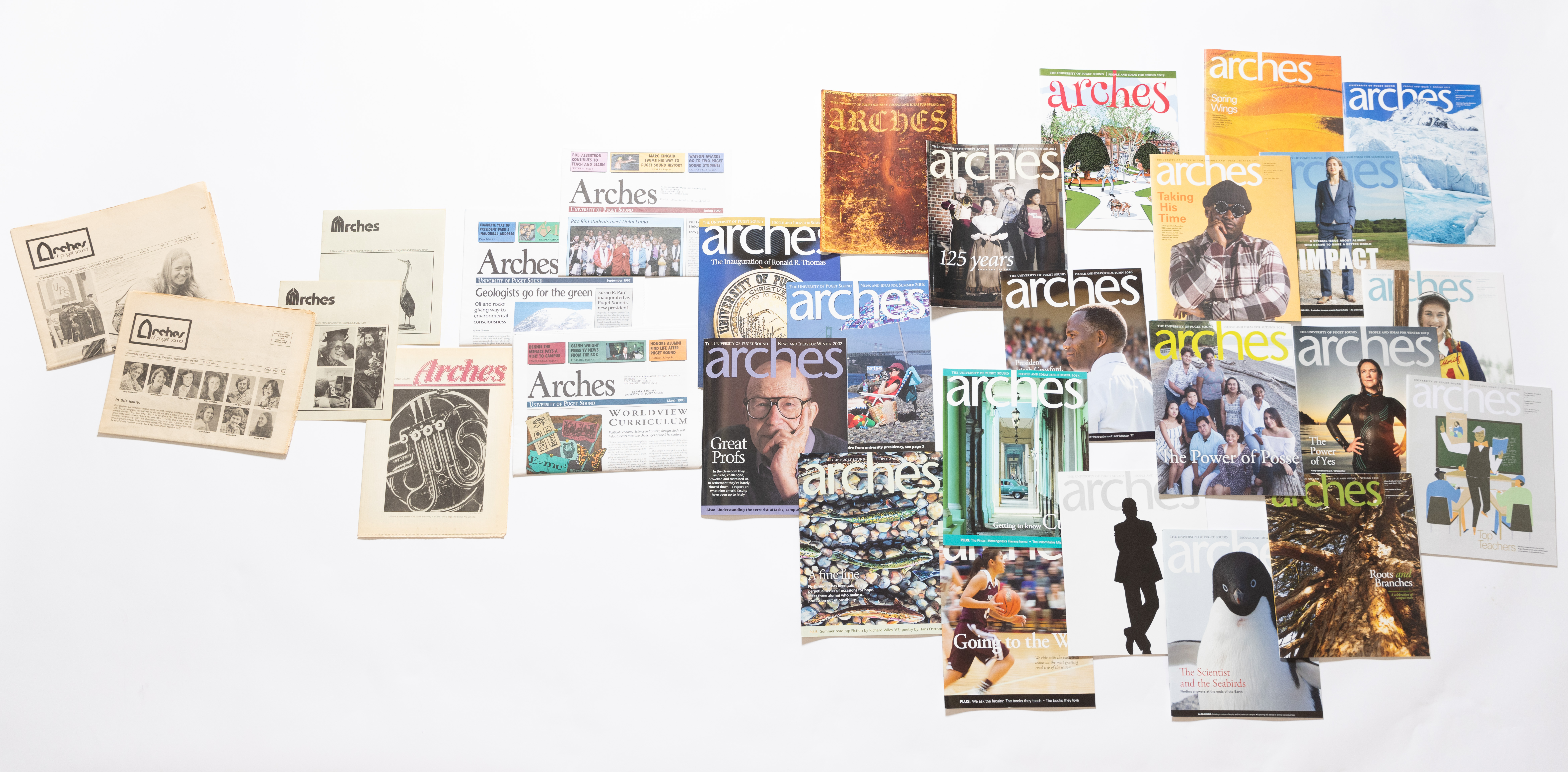 50 years of Arches Magazine covers (1973–2023).
