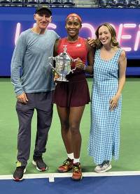 Brad Gilbert, Coco Gauff, and Zoe Gilbert ’20