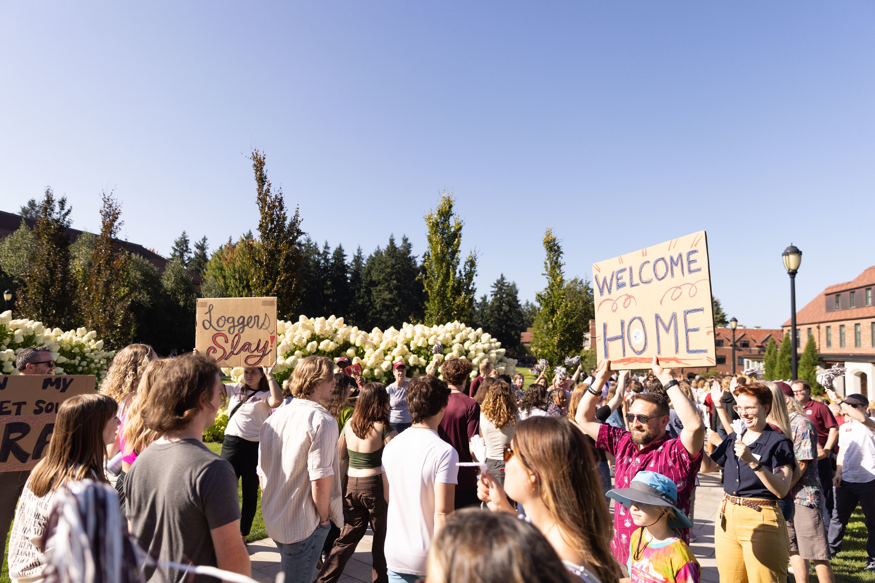 First-year students are welcomed to campus during orientation in August 2023.