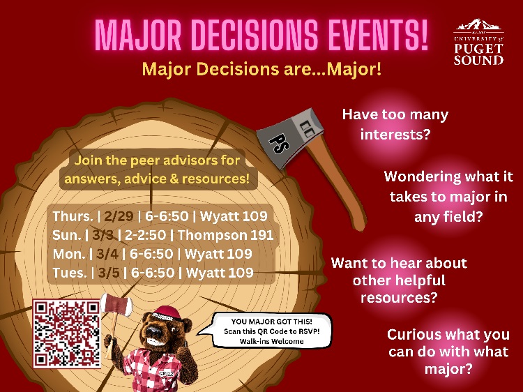 four events to suppor decisions on what to major in