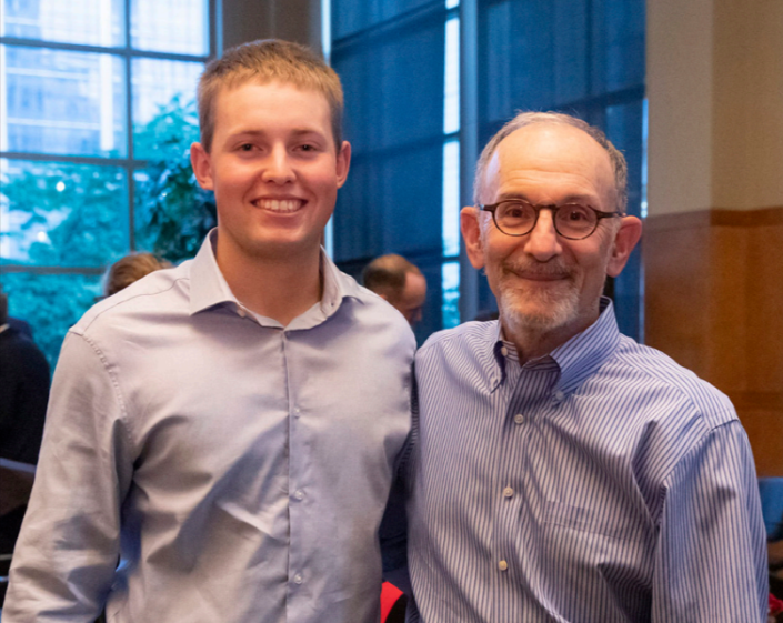 Allan G. Steinman ’77, MBA’77 and his scholarship recipient Payson Parker ’23.