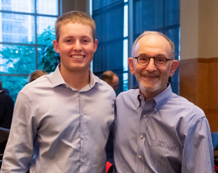 Allan G. Steinman '77, MBA'77 and his scholarship recipient Payson Parker '23.