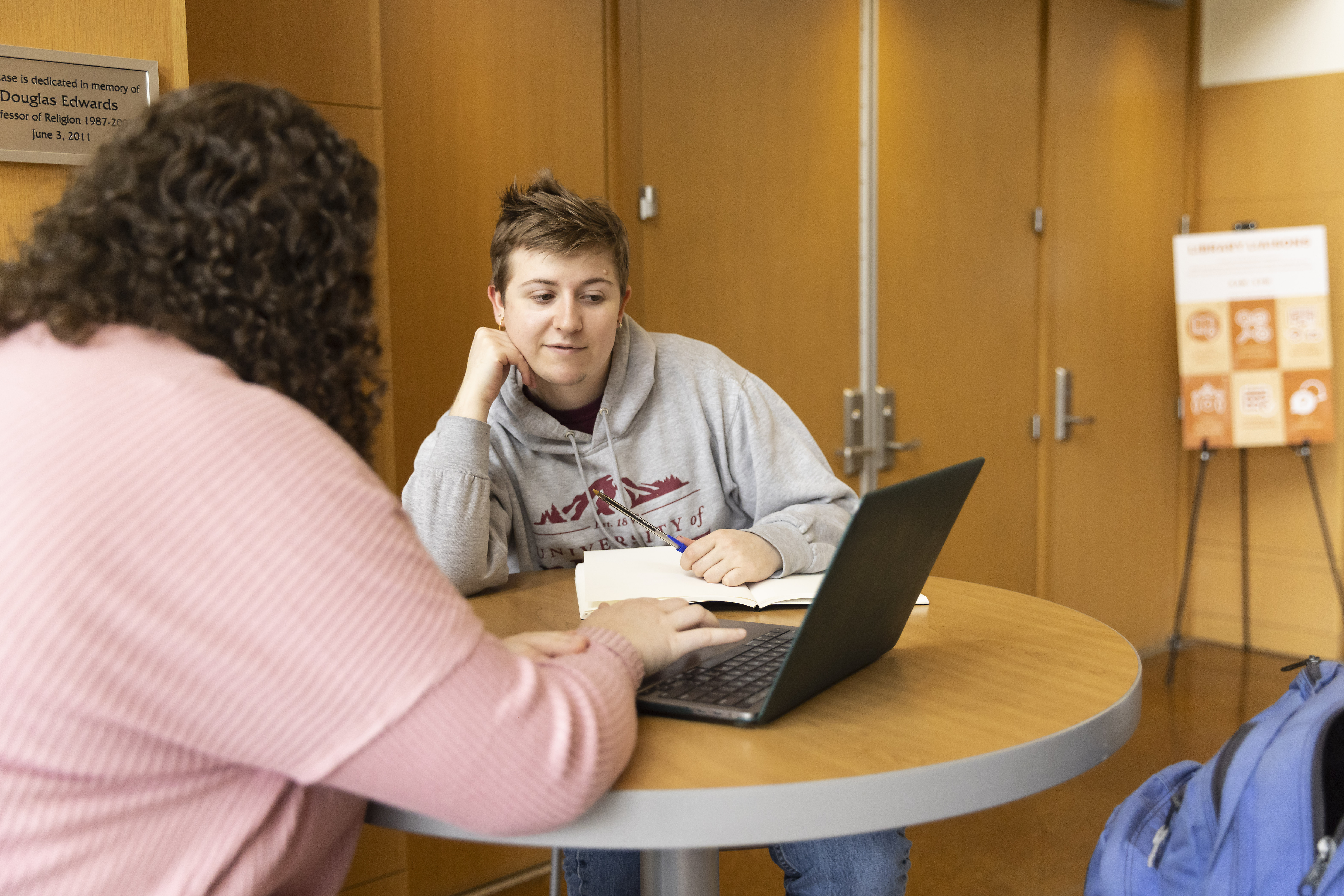 Student looking at a laptop