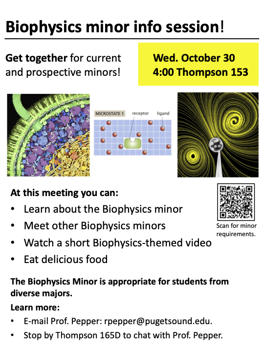 Biophysics Minor Information Session banner
