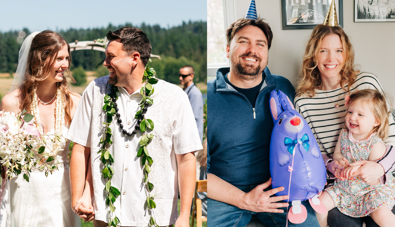 Kainoa Higgins ’08, MAT ’09 and Molly Gibson Higgins ’11, MAT ’12