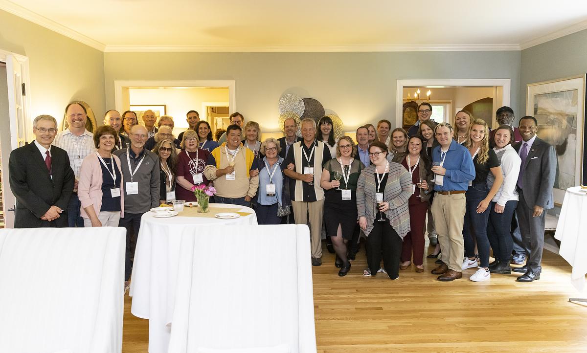 Group photo of the attendees of the Volunteer Recognition Reception at Summer Reunion Weekend 2022