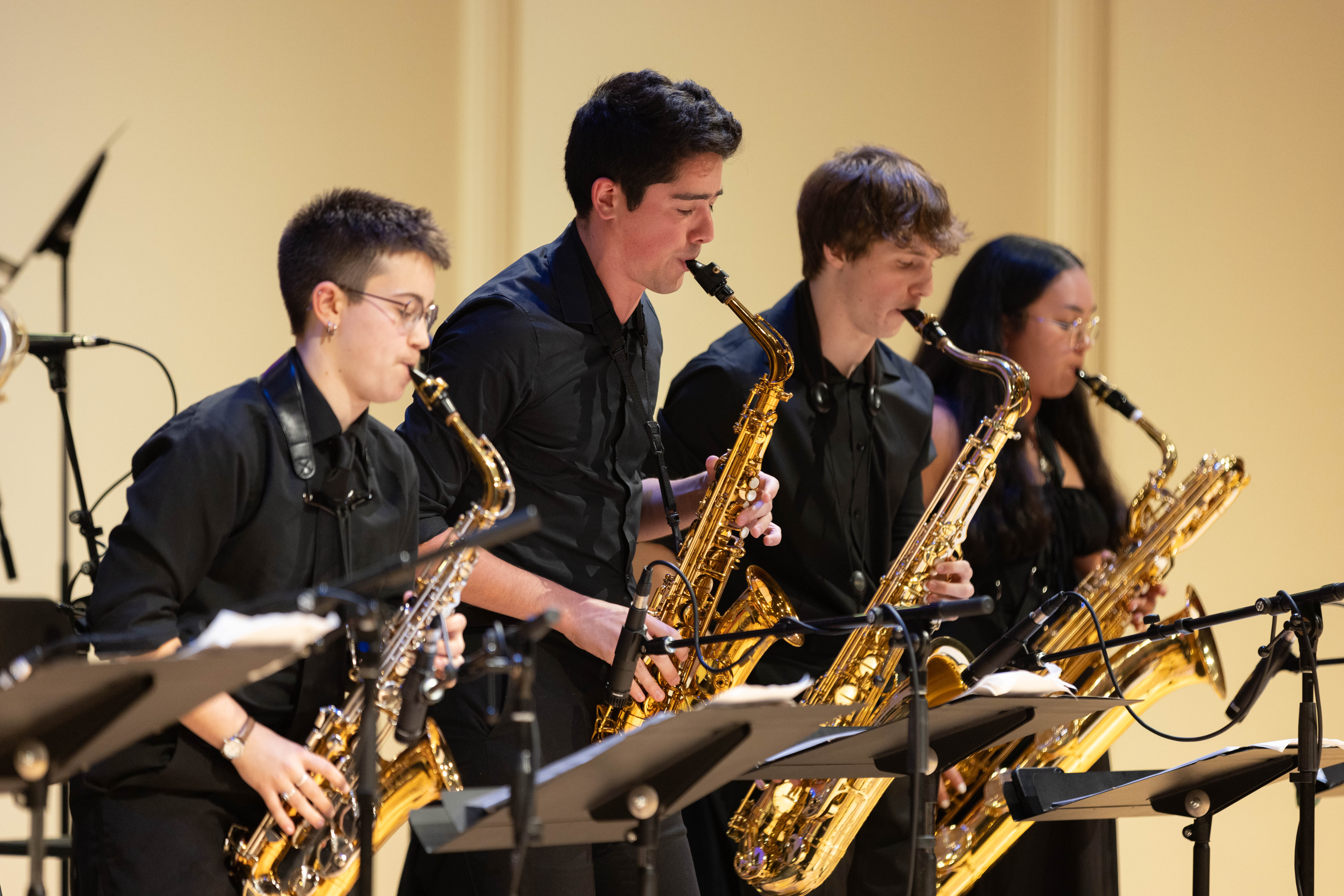 Saxophones performing at during the Fall 2024 Jazz Orchestra Concert