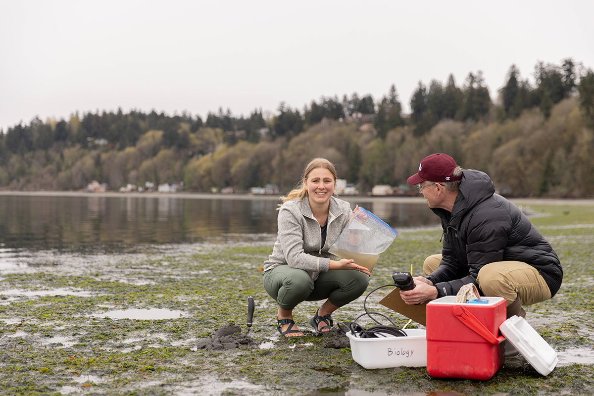 Prof. Joel Elliott and a student doing field research
