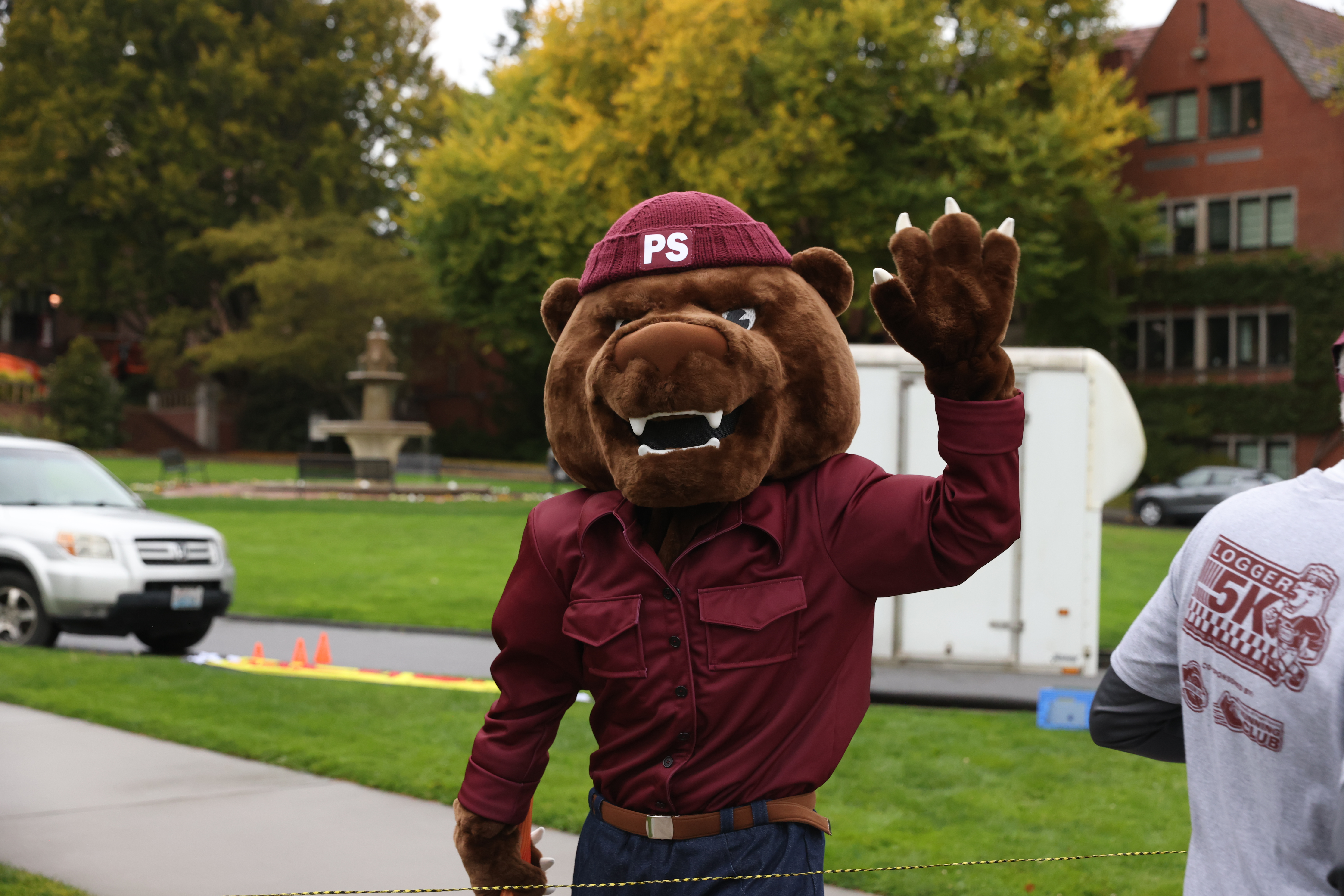 Grizz at the 15th Annual Logger 5K, Oct. 12, 2025.