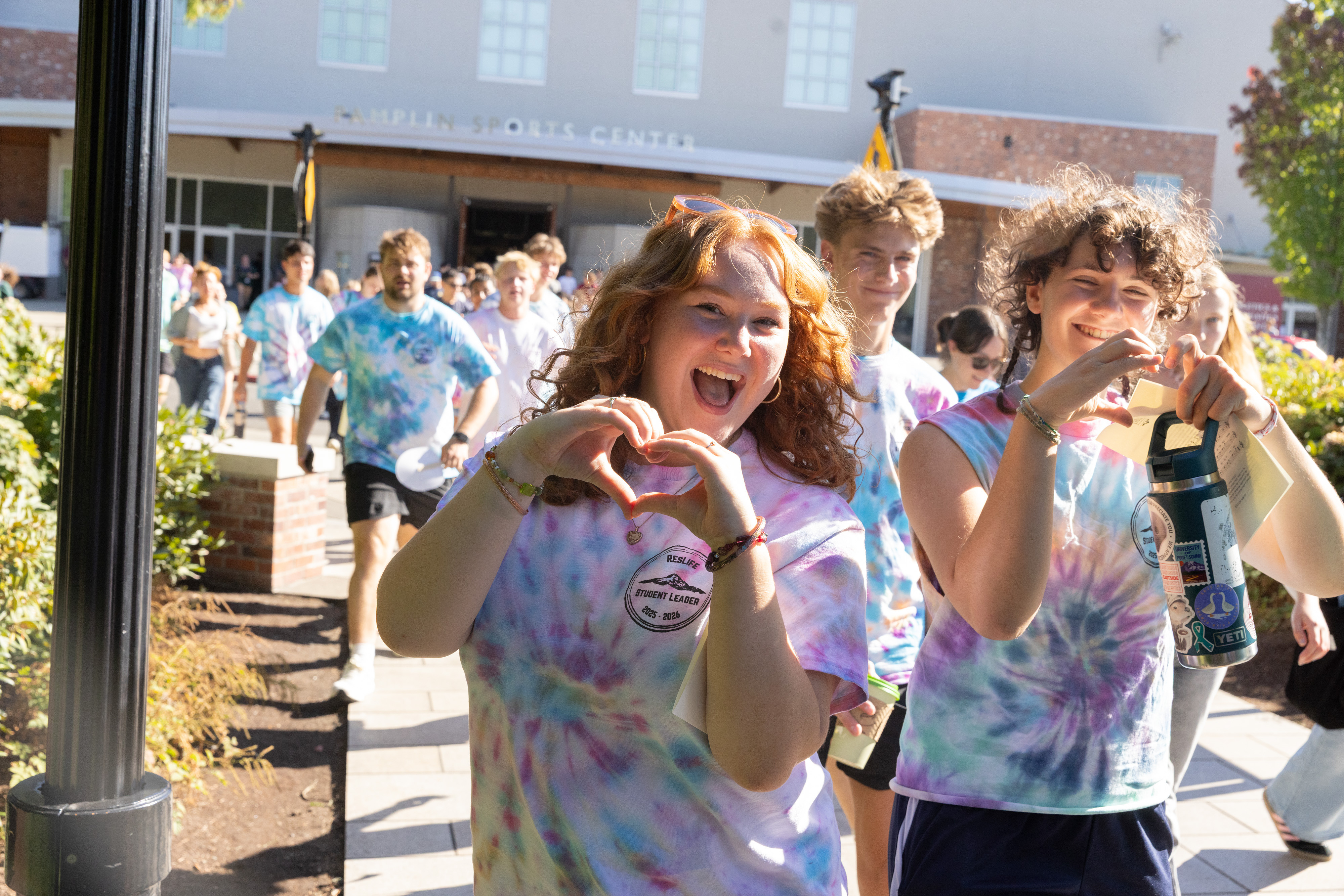 ResLife student leaders at the Welcome Walk for incoming students in 2025.