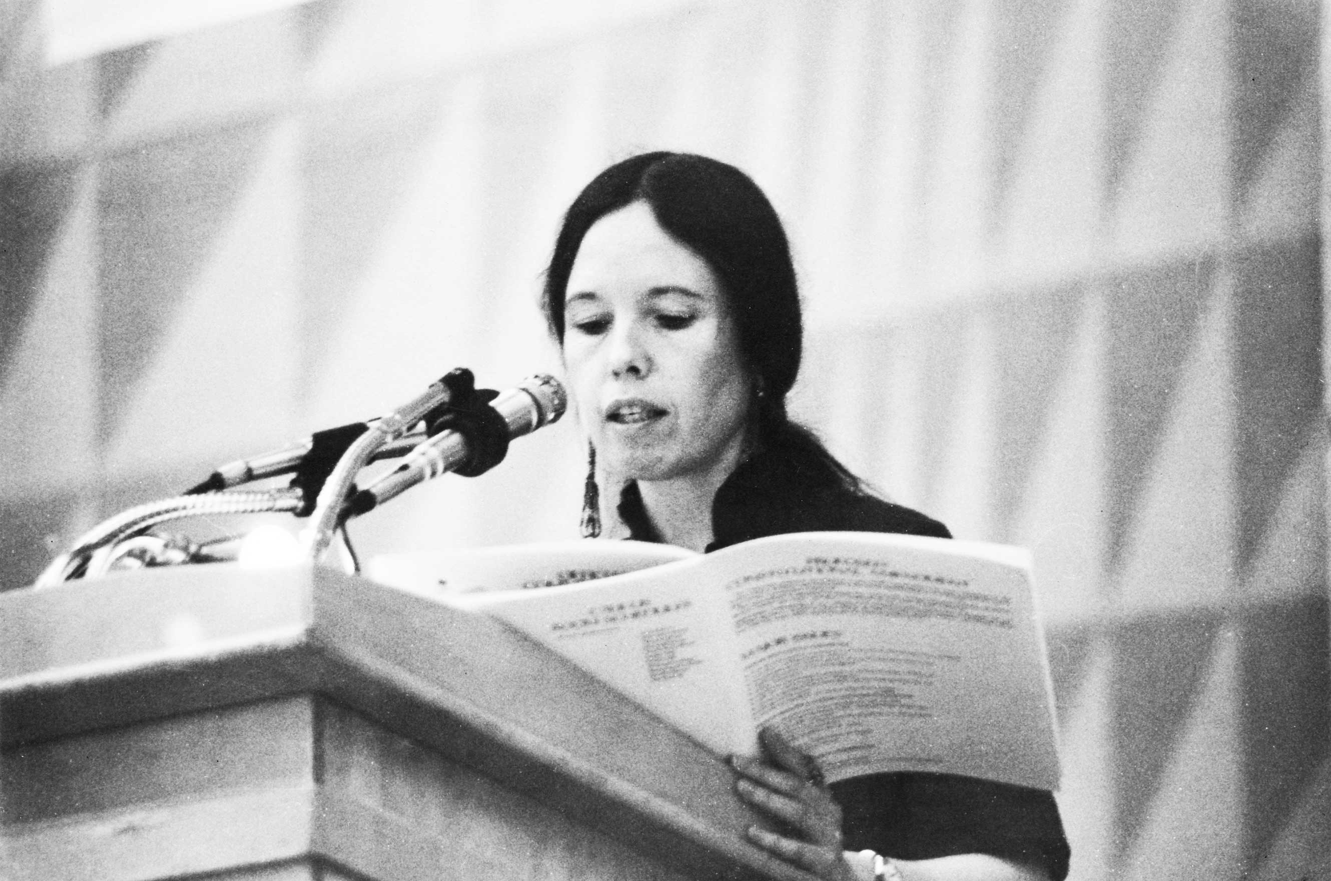 Bennett Bill calls roll as elected secretary at the National Congress of American Indians’ 34th convention in 1977. Courtesy of the Puyallup Tribe.