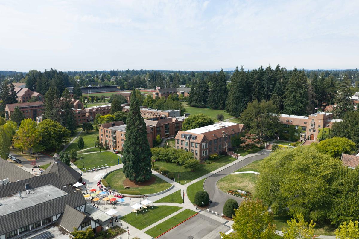 Drone image of UPS campus