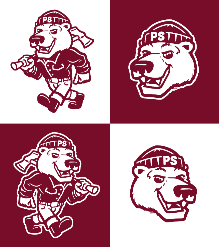 Grid of maroon and white Grizz images