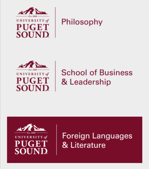 Sample departmental lockups using the primary logo
