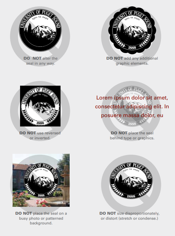 Incorrect seal usage examples