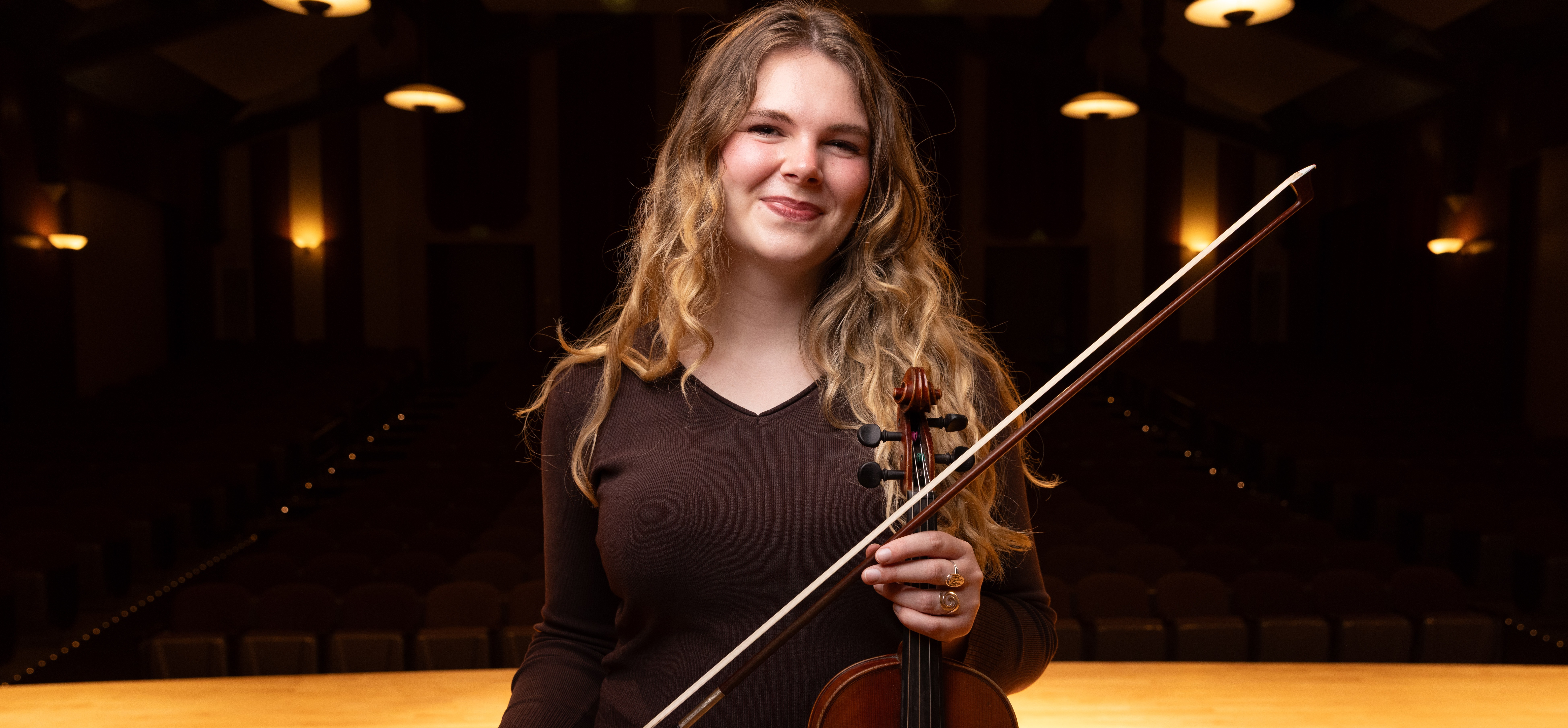 Madison Hening ’26 with her violin