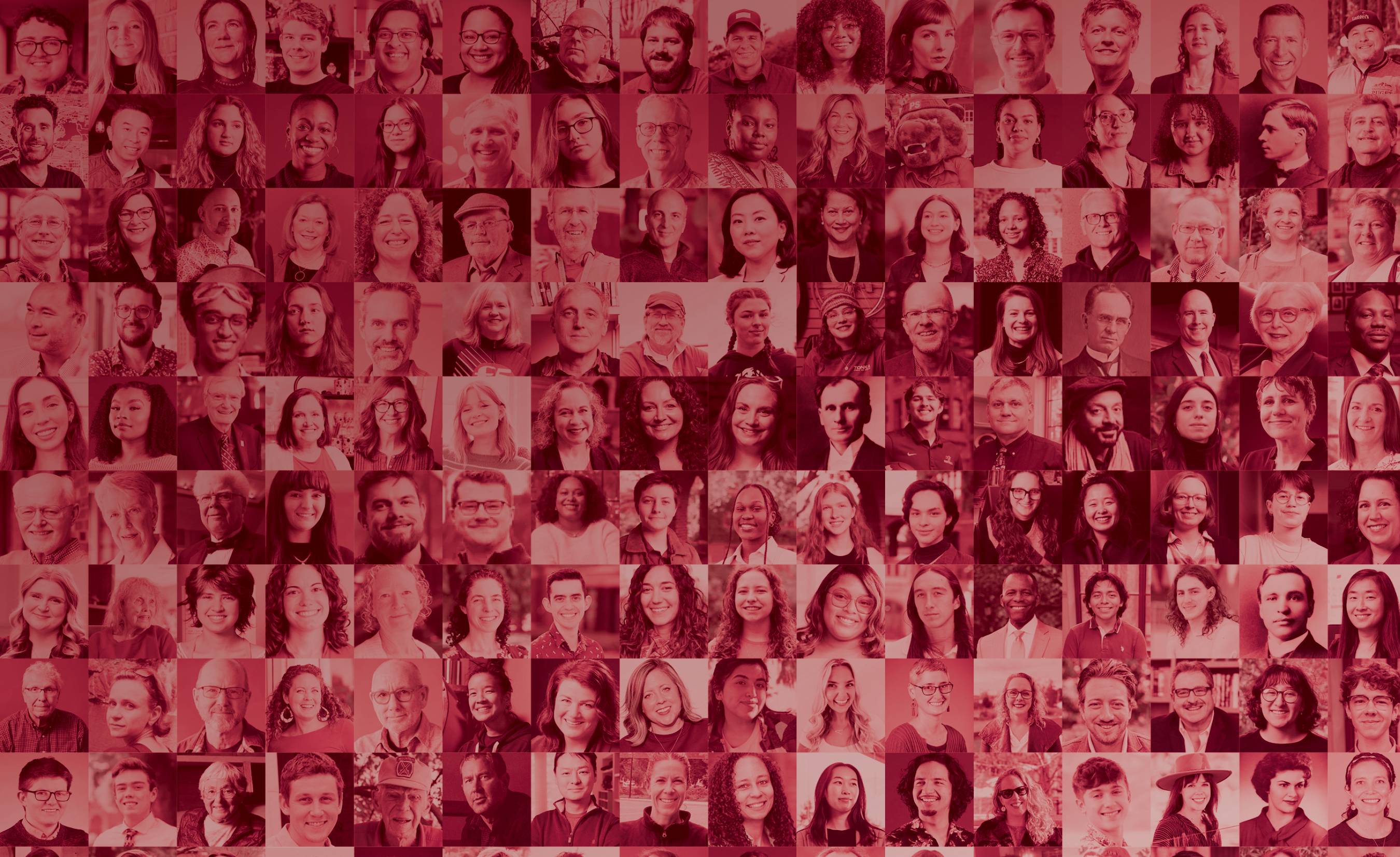 Autumn 2026 Arches cover art: grid of dozens of small photos of Logger community members